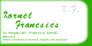 kornel francsics business card