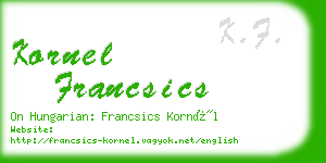 kornel francsics business card